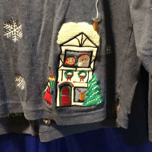 Embroidered Christmas sweater BECHAMEl petites size medium petite - Picture 5 of 6